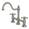 Kingston Brass KS3788AX Restoration Bridge Kitchen Faucet, Brushed Nickel KS3788AX - alternate 1